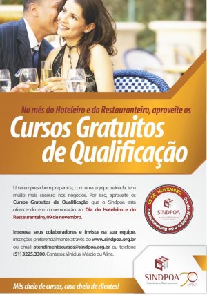 Cursos de hotelaria e gastronomia grátis