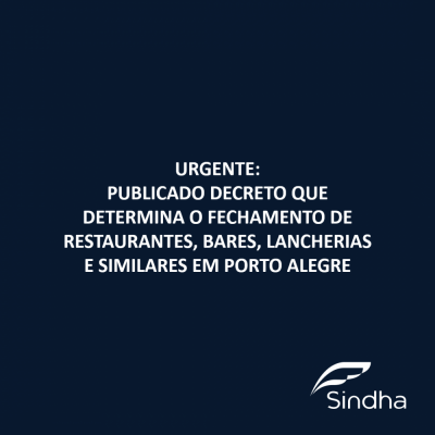 Prefeitura de POA emite decreto para fechamento de Restaurantes, Bares e similares