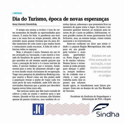 Artigo: Dia do Turismo, época de novas esperanças