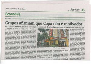 Matéria publicada no Jornal do Comércio de 22/04/2013 Matéria publicada no Jornal do Comércio de 22/04/2013
