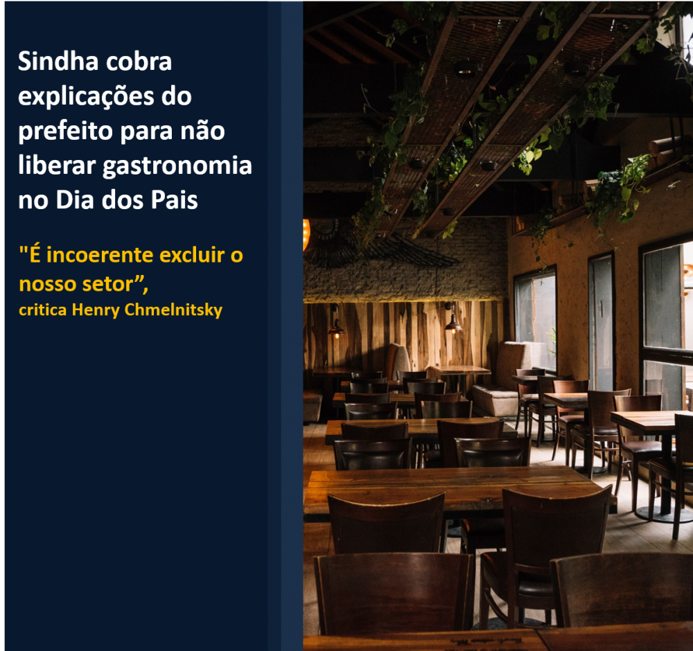 Sindha cobra explicações do prefeito para não liberar gastronomia no Dia dos Pais