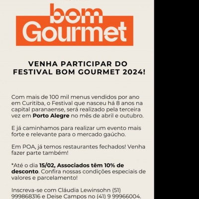 SÓCIOS DO SINDHA TÊM DESCONTO NO BOM GOURMET 