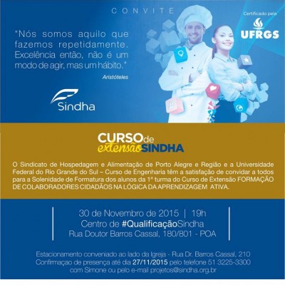 Solenidade de Formatura dos alunos do Curso de Extensão Sindha