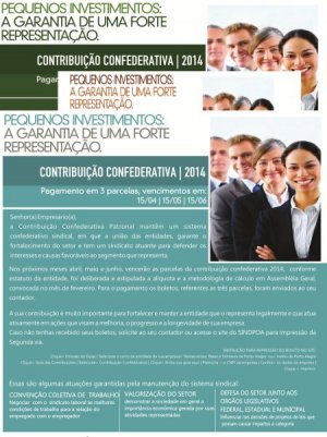 PRORROGAÇÃO CONTRIBUIÇÃO CONFEDERATIVA PARCELA 1 PARA 30/04/2014