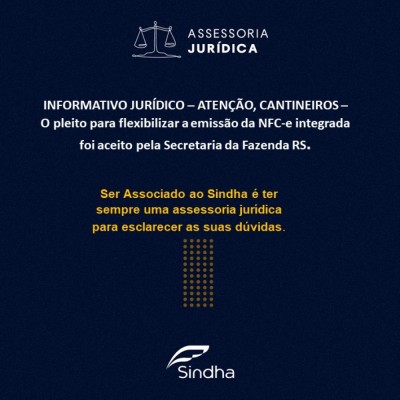 ATENÇÃO, CANTINEIROS – O pleito para flexibilizar a emissão da NFC-e integrada foi aceito pela Secretaria da Fazenda RS