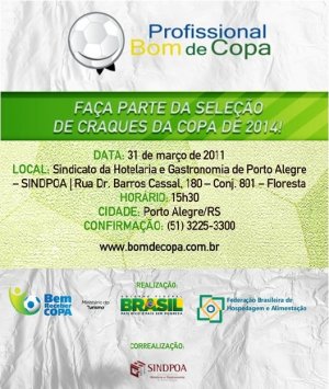 Projeto profissional Bom de Copa será lançado dia 31
